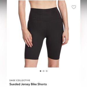 Sage Collective Sueded Jersey Bike Shorts in Black (Size Small)